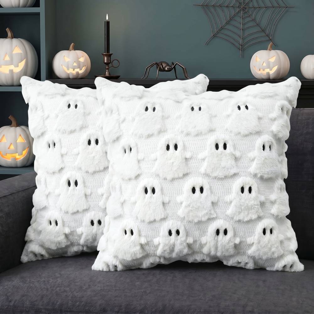 AVOIN Ghost Faux Fur Pillow Covers, 18