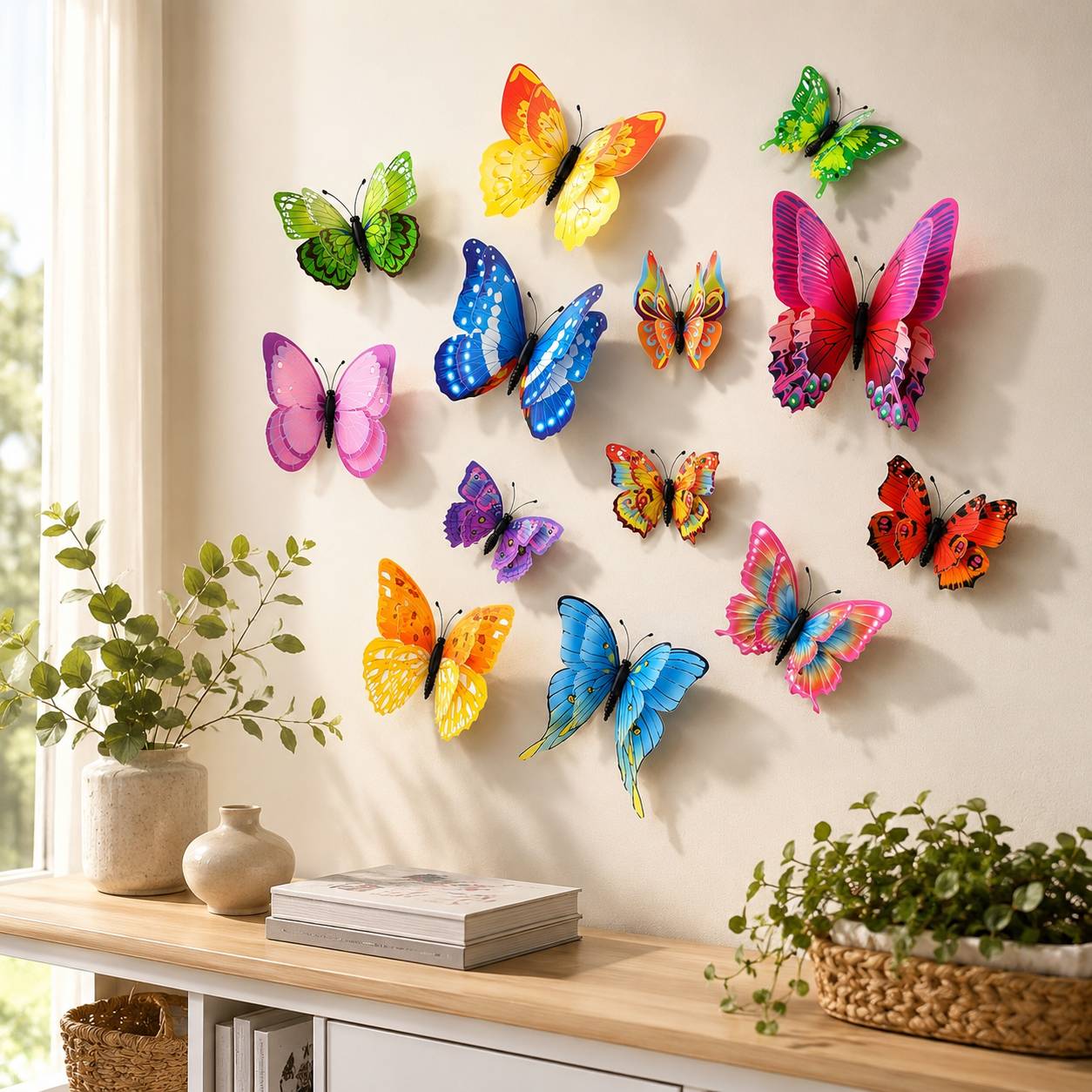 OPSEAM 3D Butterfly Wall Decor, 24-Piece Set