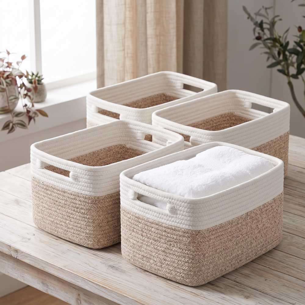 Cotton Rope Shelf Storage Baskets, SIXDOVE 13 Inch
