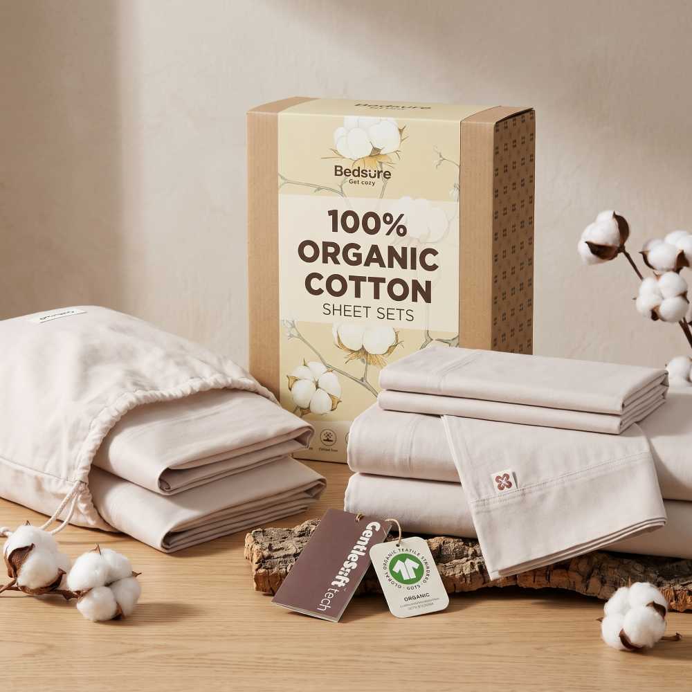 GOTS Certified Organic Cotton Sheets, Bedsure King Linen
