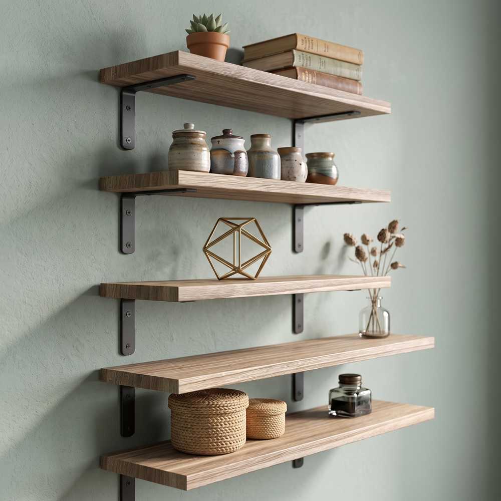 Paulownia Wood Floating Shelves, WOPITUES 16.5 Inch