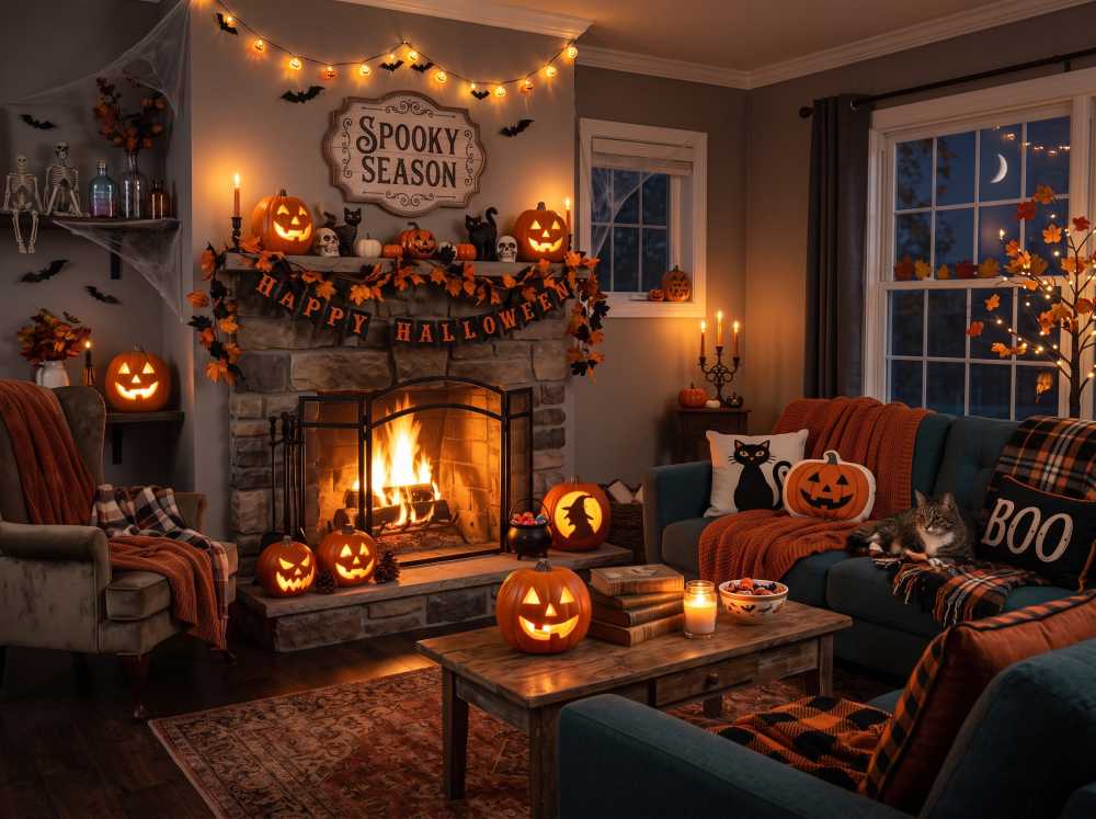 Cozy styled living room corner